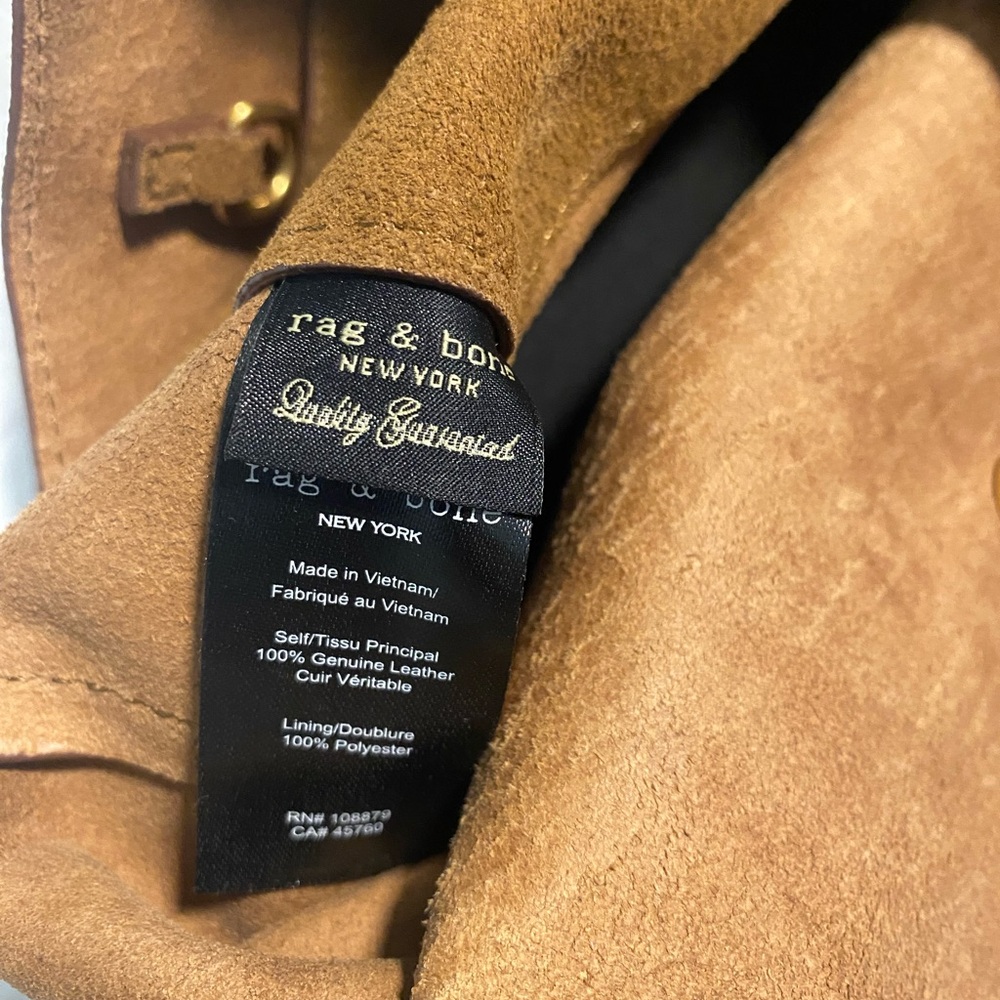 rag & bone Suede Hobo Shoulder Bag in Cognac Brown - Picture 5 of 9